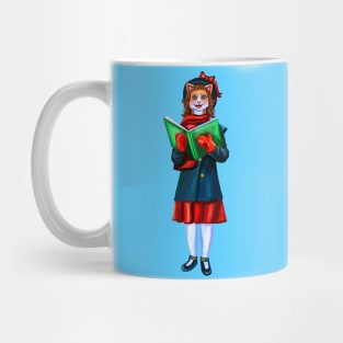 Christmas Caroler Ginger Cat Mug